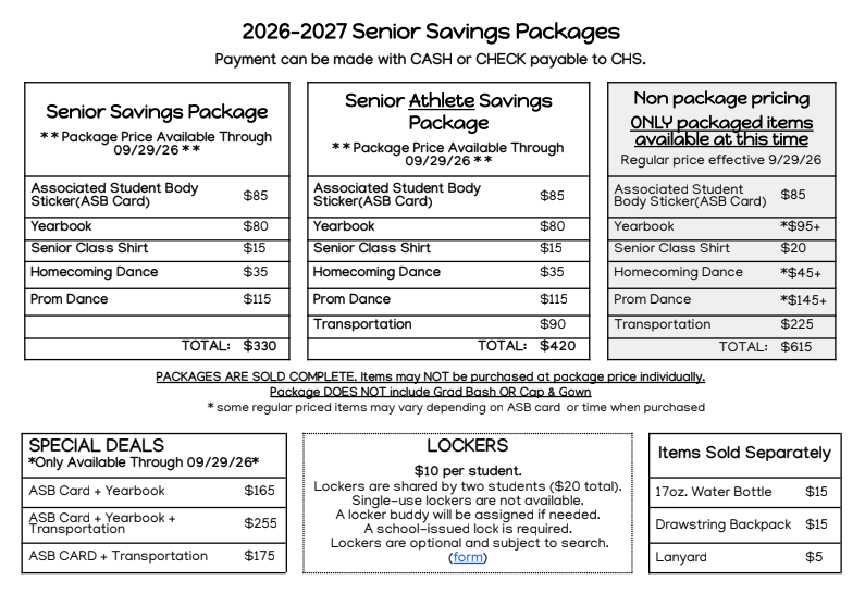 ASB Packages available until 9/30 - Click here!