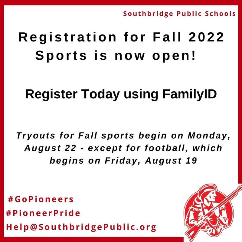 Graphic with wording that registration for fall sports is now open