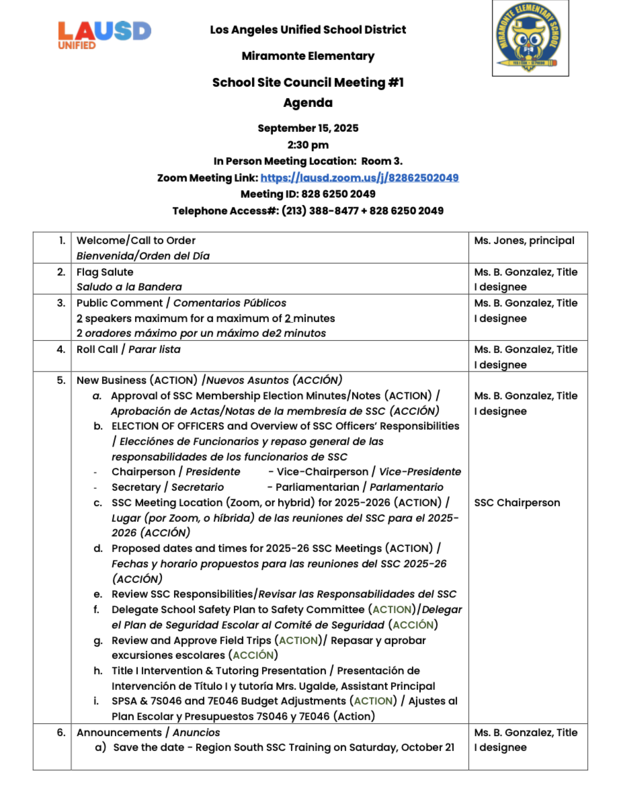 Agenda