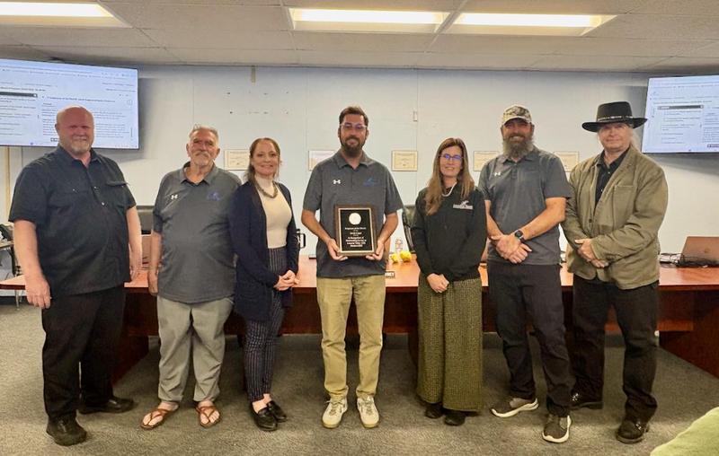 The School Board presented the Employees of the Month awards.