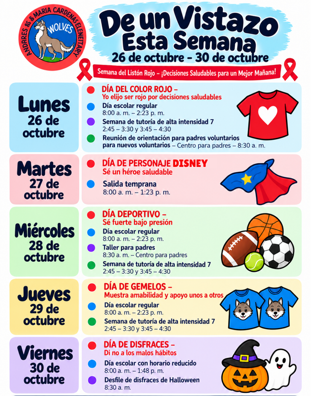 Week at a Glance in Spanish