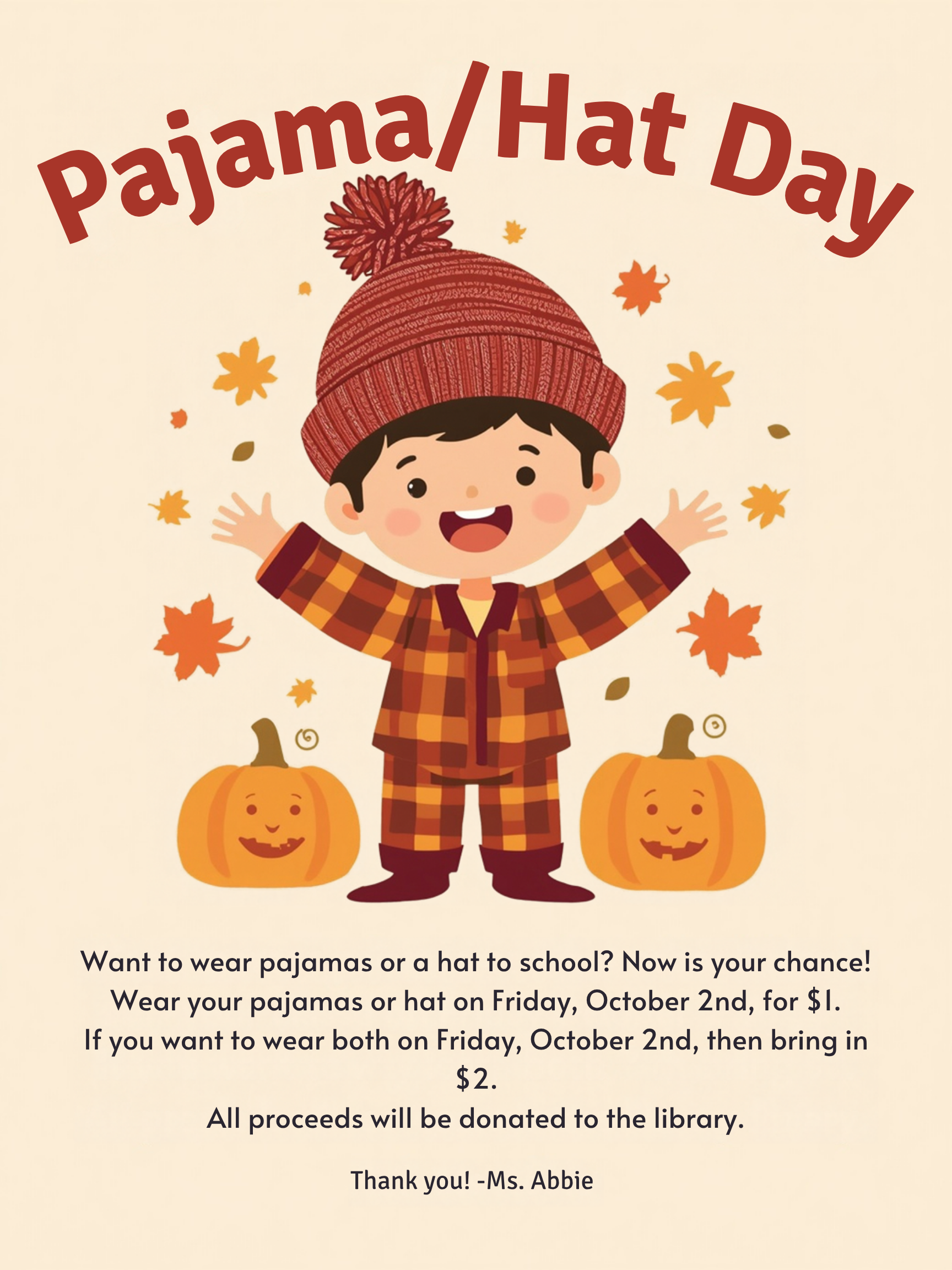Pj/Hat Day October 2nd