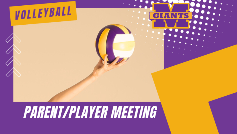 promo graphic - MHS volleyball parent/player meeting
