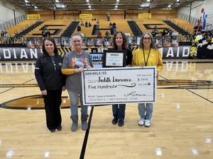 SISD's January Teacher of the Month Judith Lawrence, with Dr. Sylvia Suarez, Charla Karr, and Aine Lopez