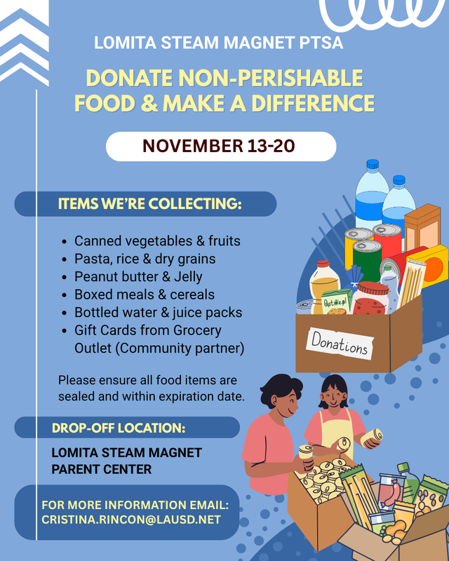 Food Drive 11-13/ 11-20