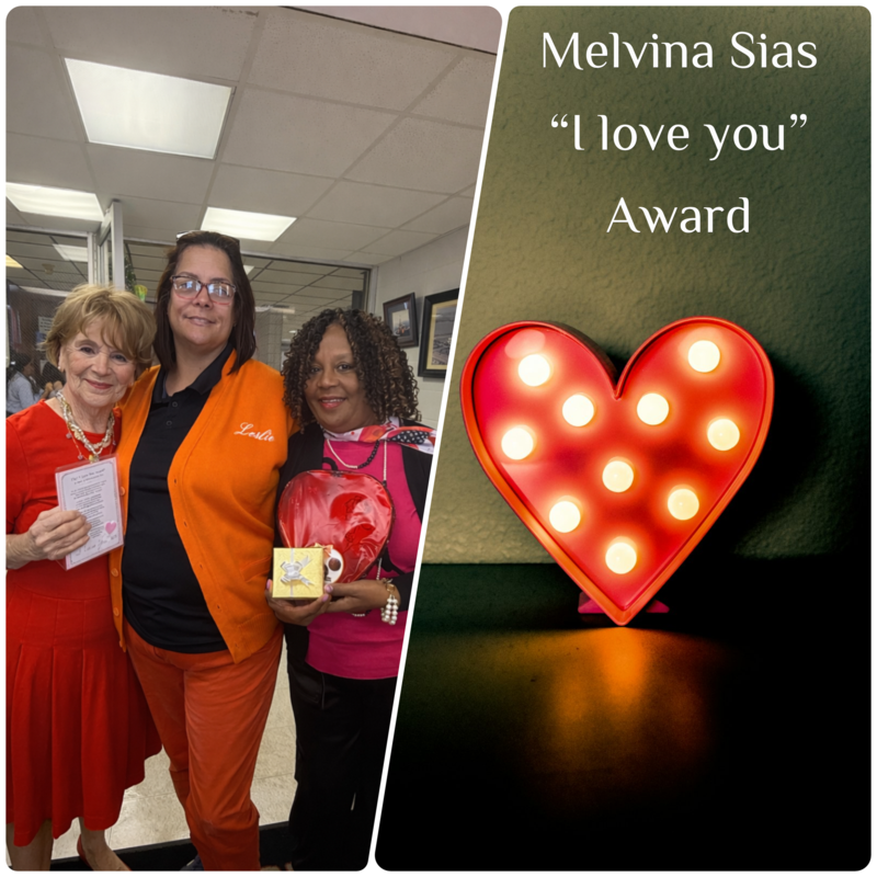Melvina Sias "I Love You" Award