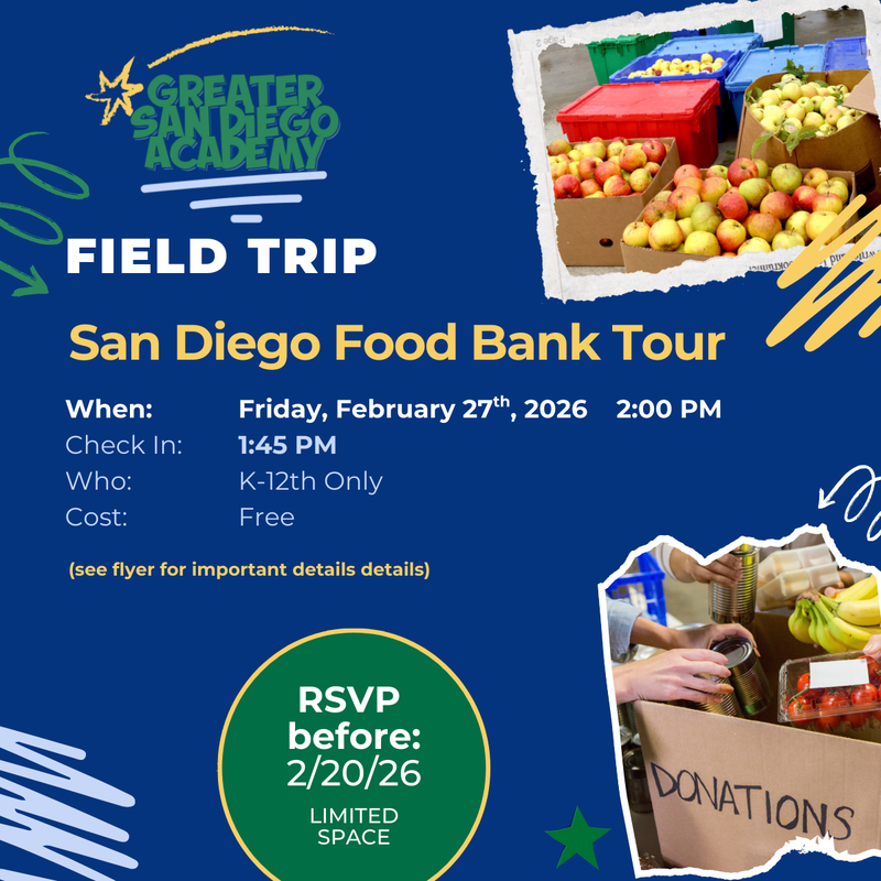 Info graphic about the SD Food Bank Tour with photos