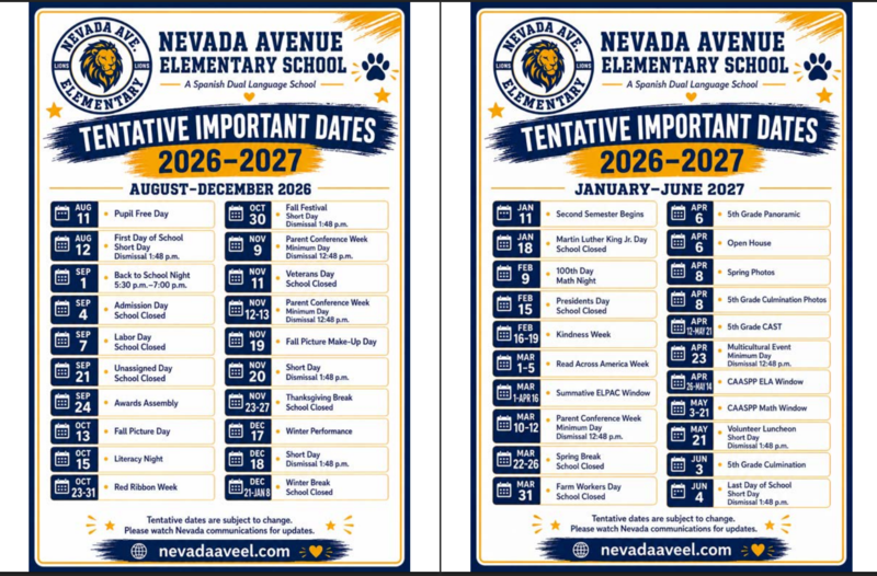 Tentative Dates