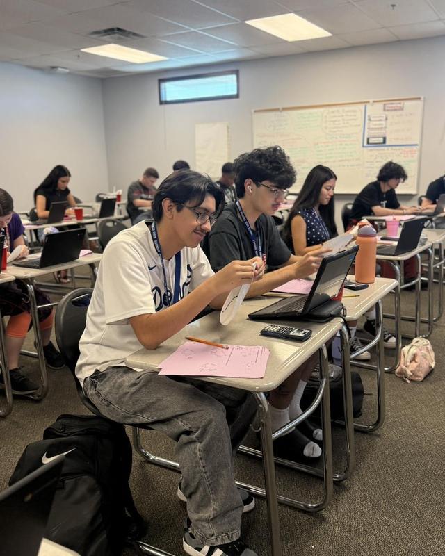 students learning math