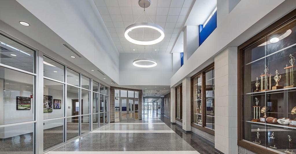 Main entrance to the new athletics center at BCHS