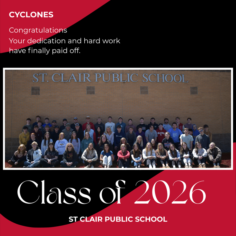 Group photo of the Class of 2026 at St. Clair Public School.