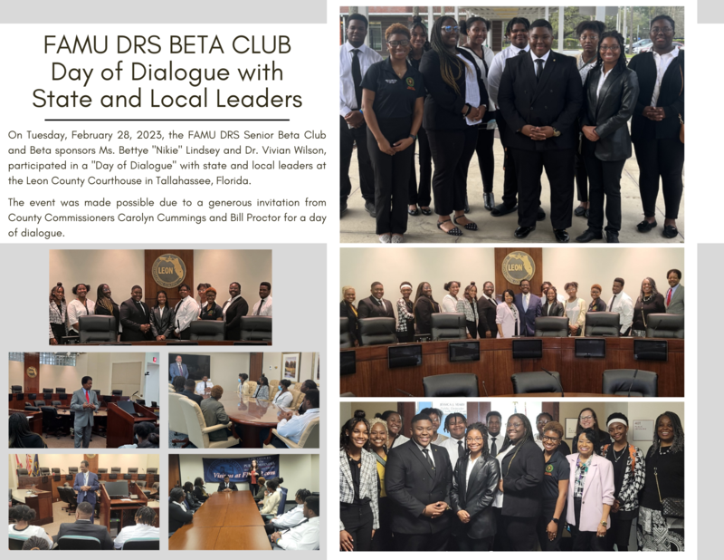 FAMU DRS BETA CLUB Day of Dialogue with State and Local Leaders