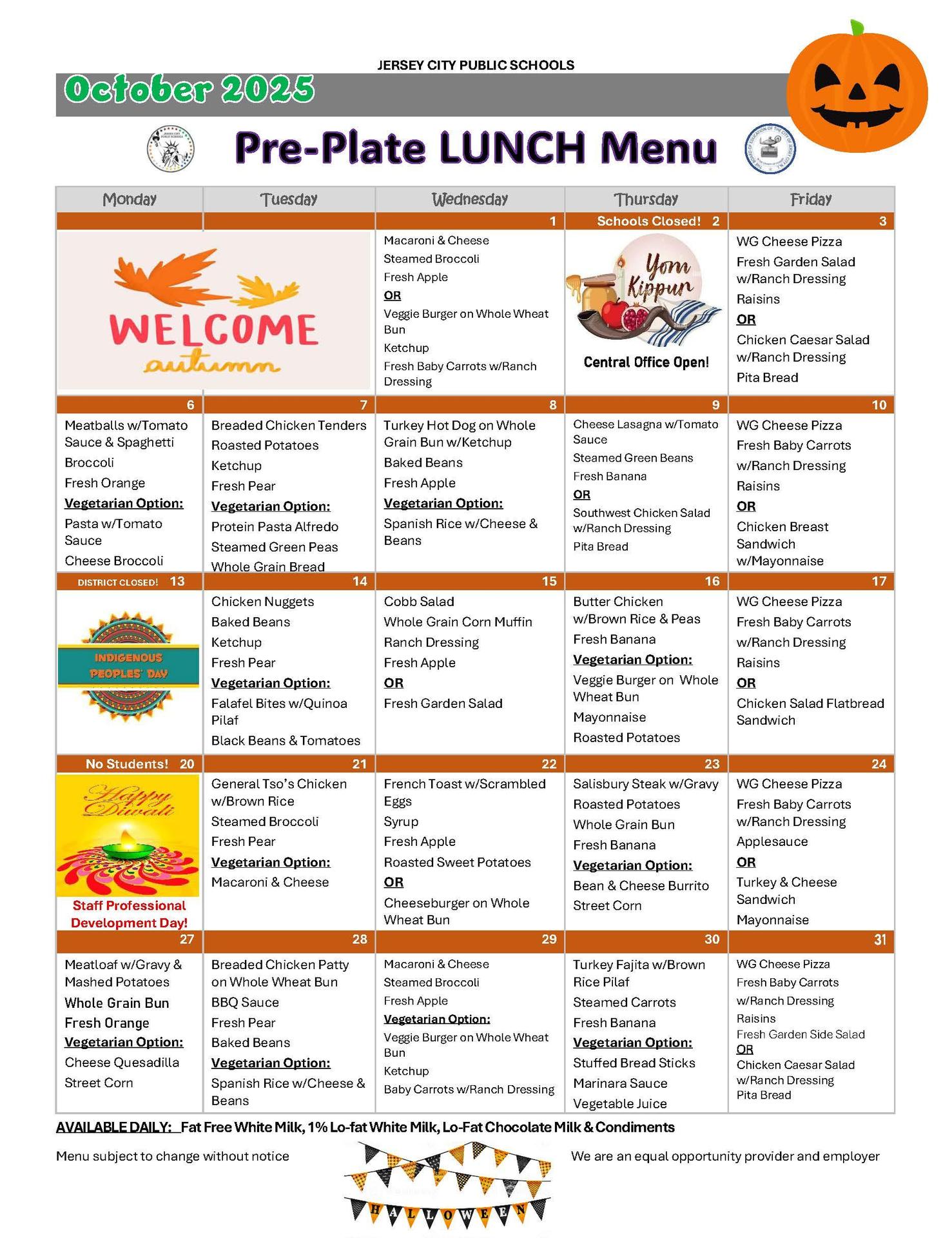 lunch menu