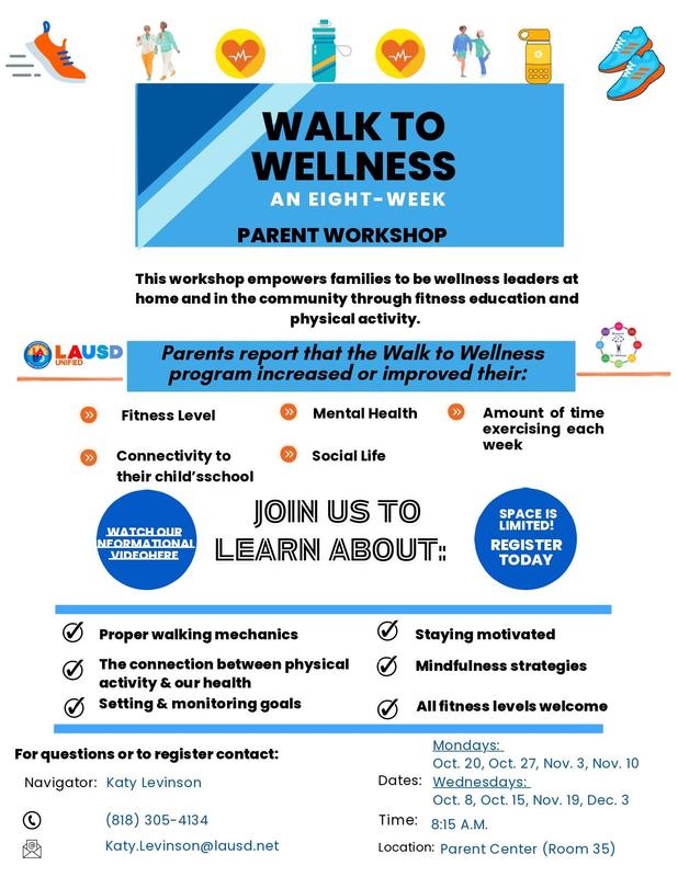 Walk to Wellness Parent Worshop