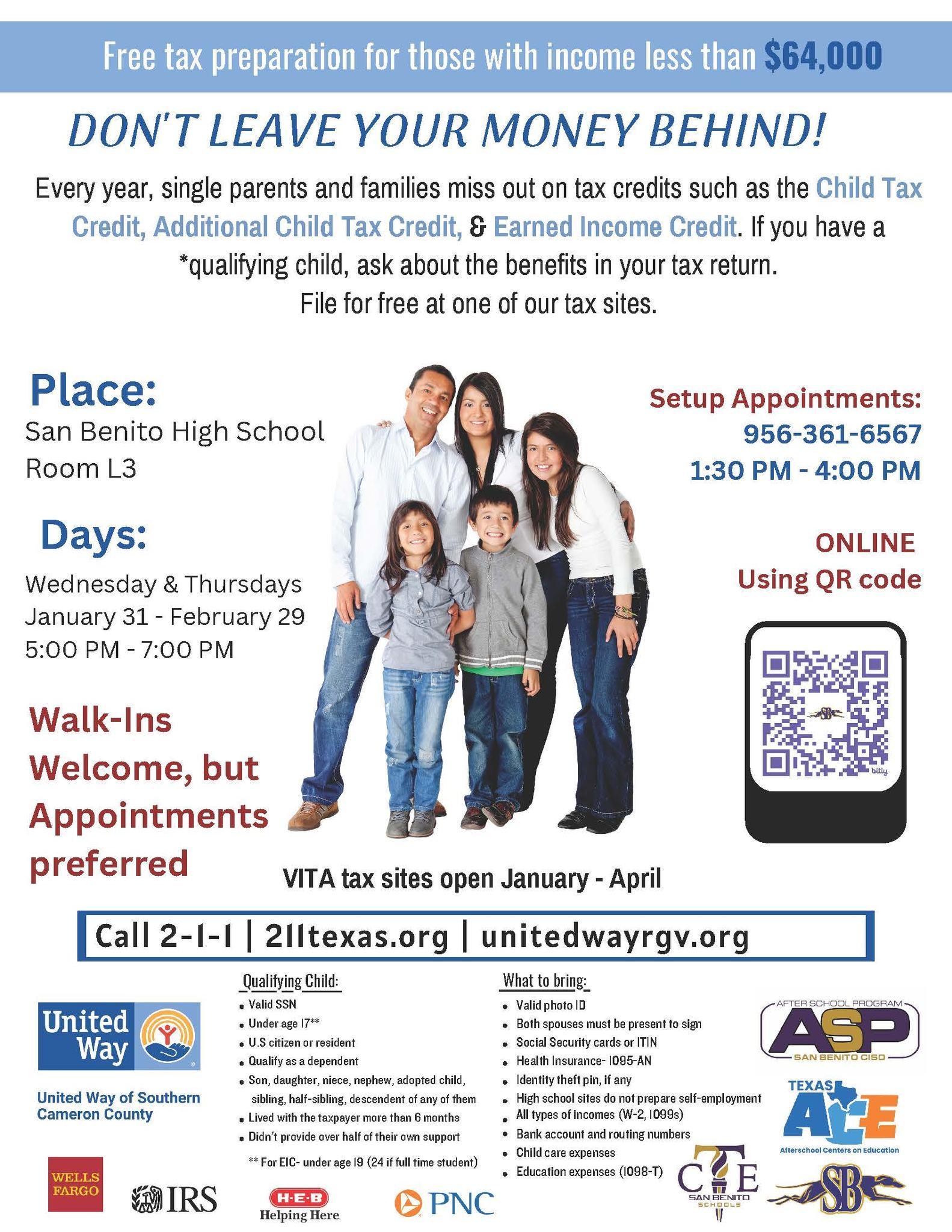 Free Tax Preparation - VITA Program | San Benito Consolidated 