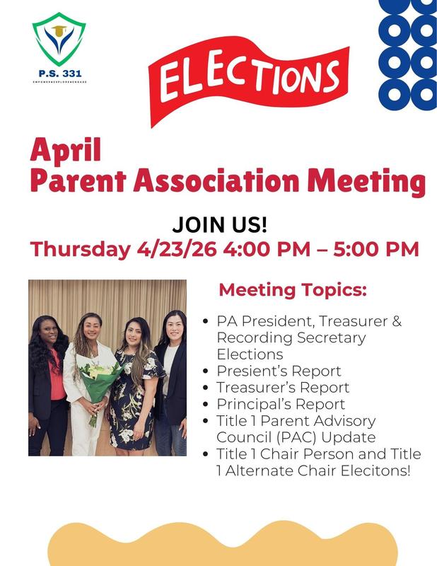 Parent Association April Meeting - Elections