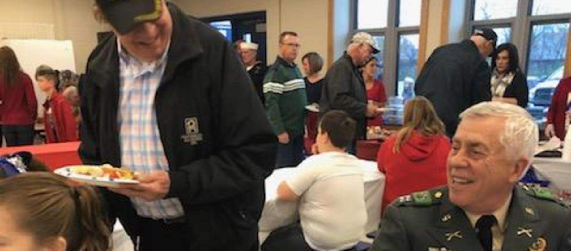 Veterans enjoying breakfast