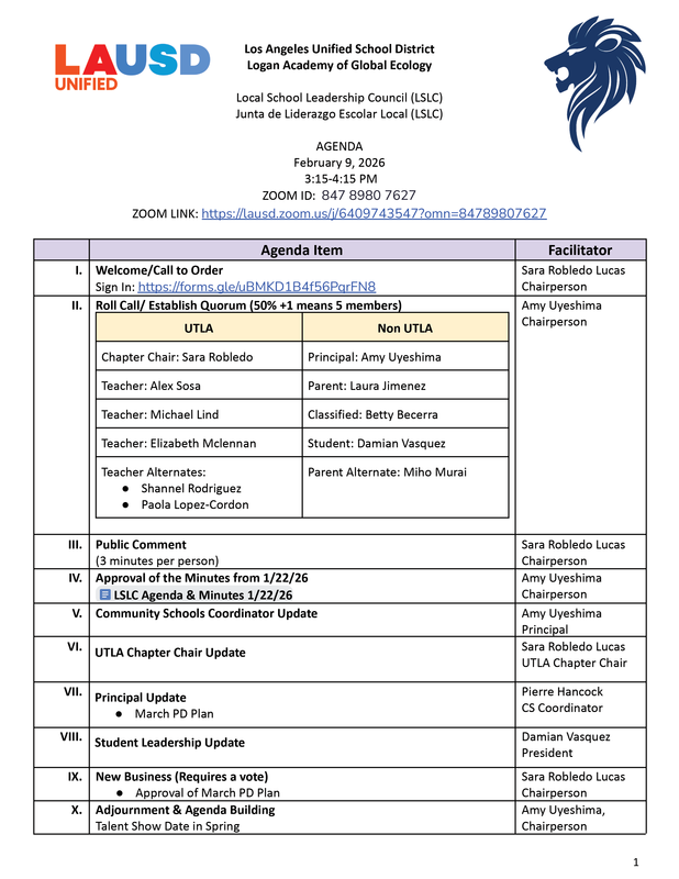 LSLC Meeting