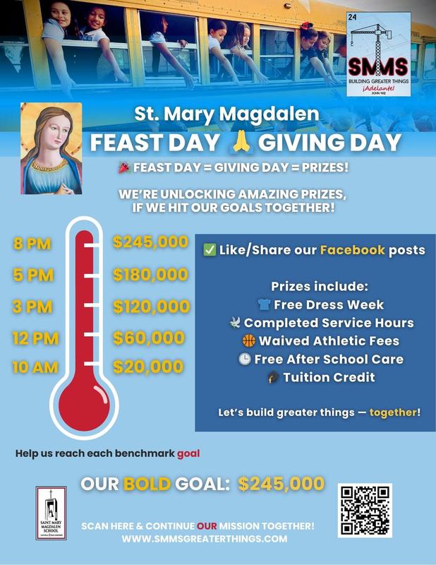 St. Mary Magdalen Feast Day of Giving