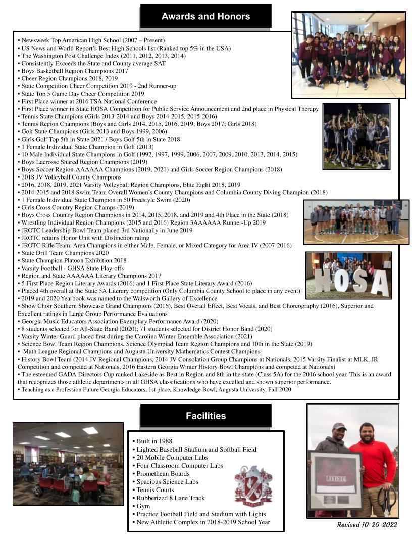 School Profile School Profile Lakeside High School