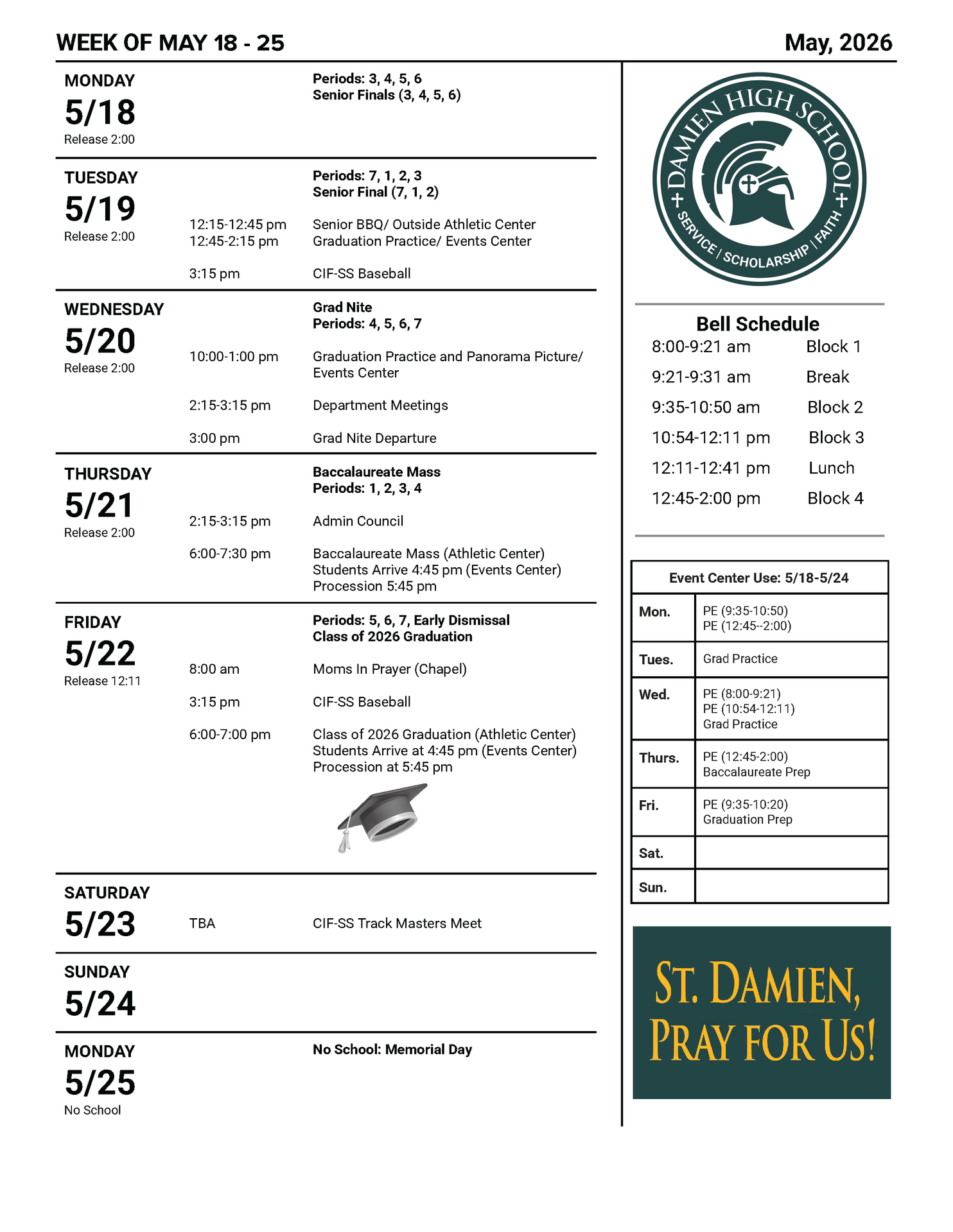 Weekly Schedule