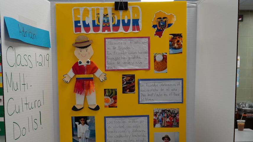 Ecuador stand during multi-cultural celebration at PS24