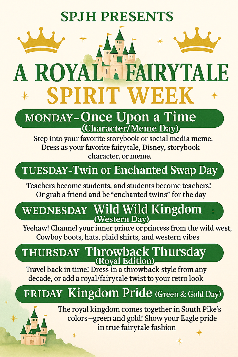 spjhs hoco25 spirit week