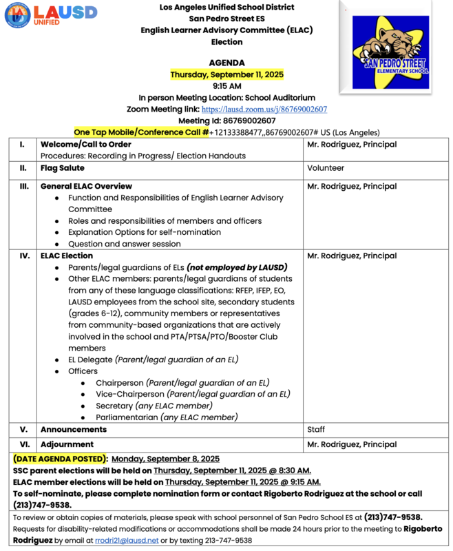 SSC Agenda