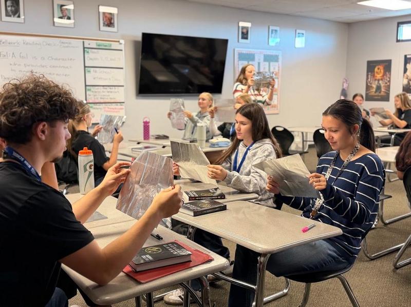 students learning English