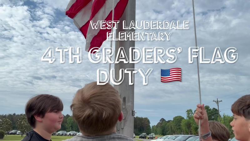 West Lauderdale Elementary Students Flag Duty