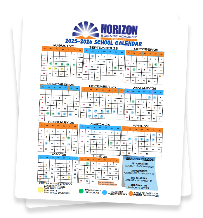 HSA Youngstown 2025-26 Calendar