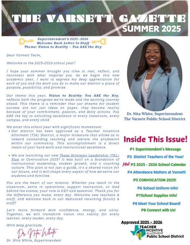 Summer 2025 Staff & Parent Newsletter! Featured Photo