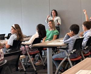 Jenny talking to the group