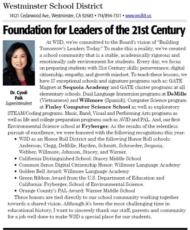 WSD builds foundation for leaders of the 21st century