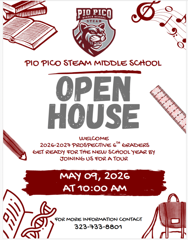 Incoming 6th grade Open House