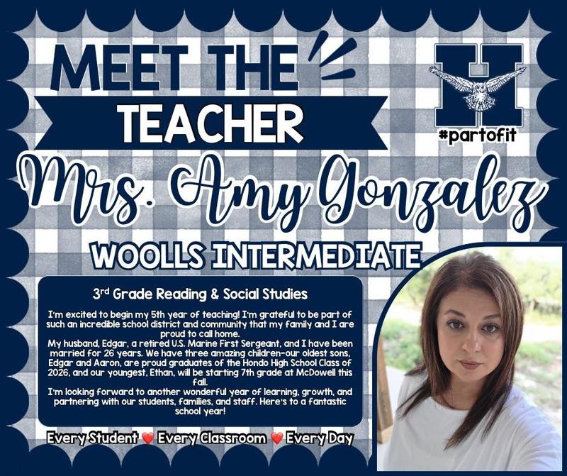 Welcome Amy Gonzalez to our staff.