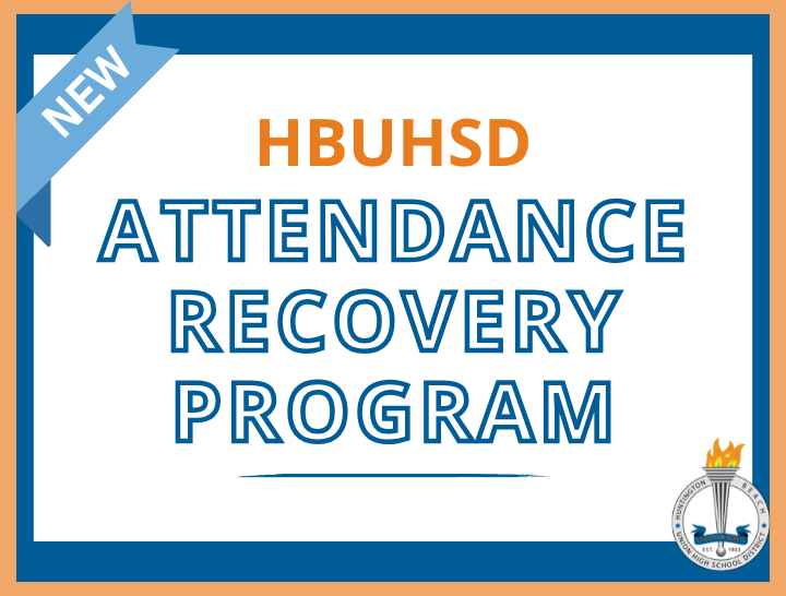 image with words "HBUHSD Attendance Recovery Program" and a "new" tab at the top