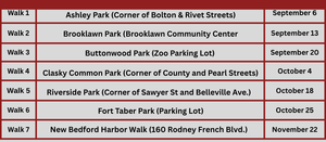 chart of scheduled community walks