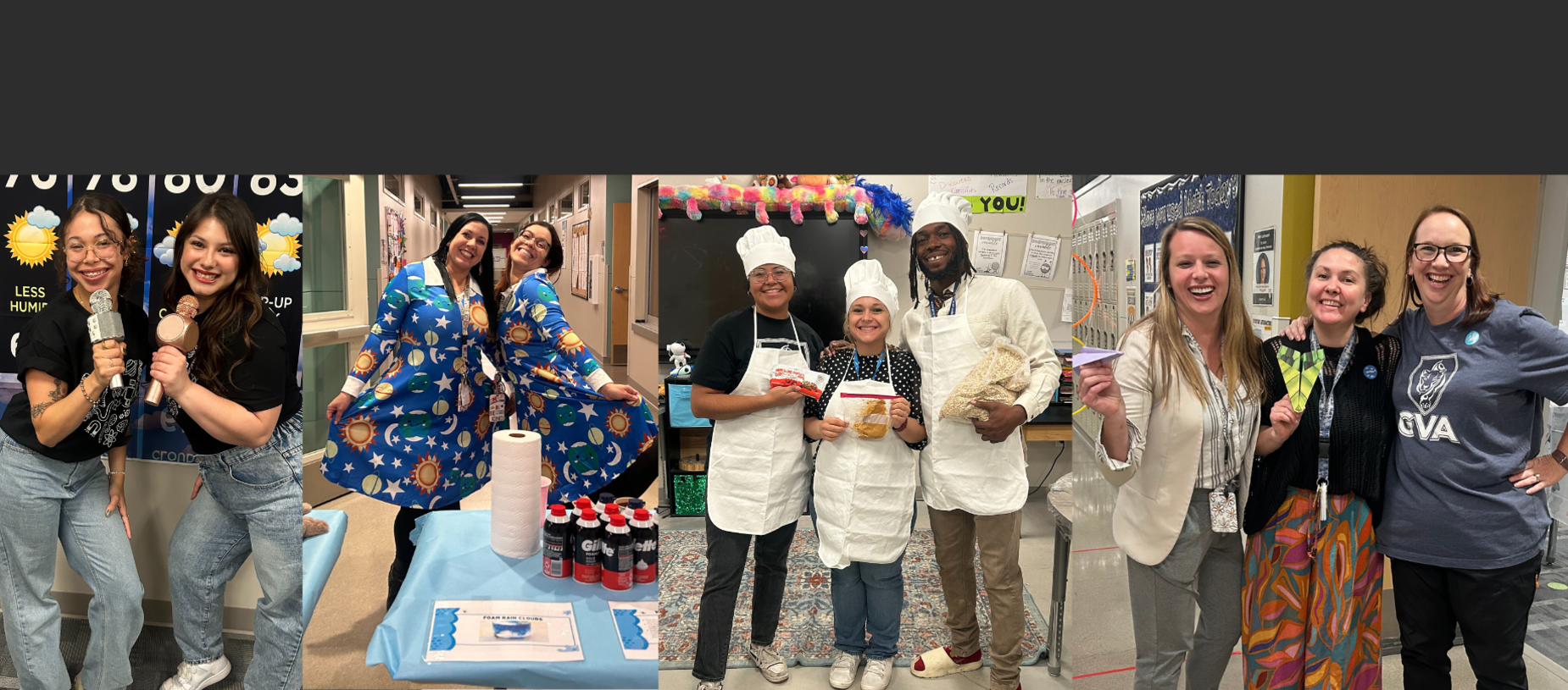 Group of people dressed in fun outfits and costumes at a festive event.