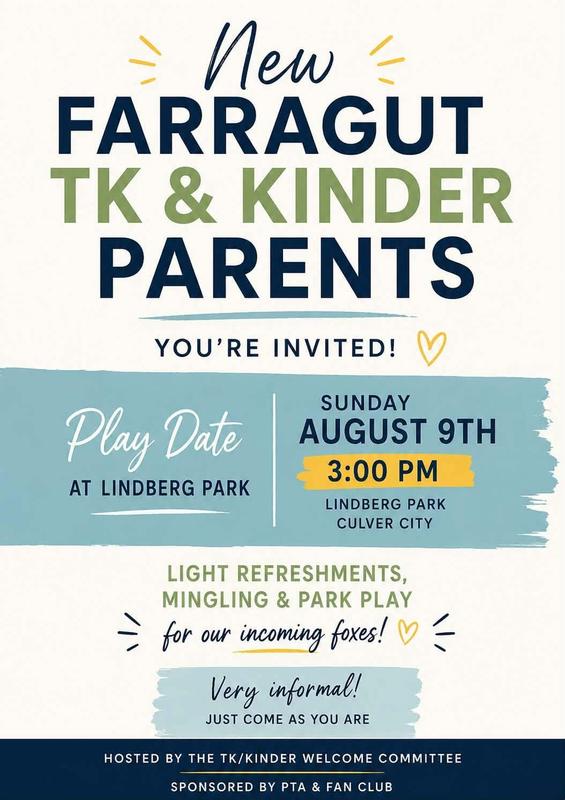 New Farragut TK& Kinder Parents Park Play Date