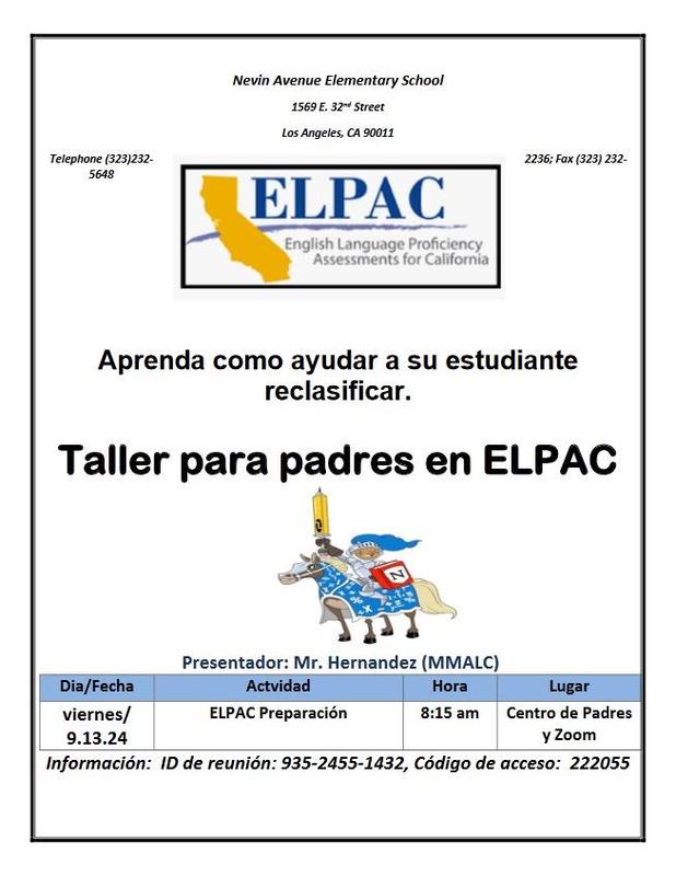 Taller de padres en ELPAC