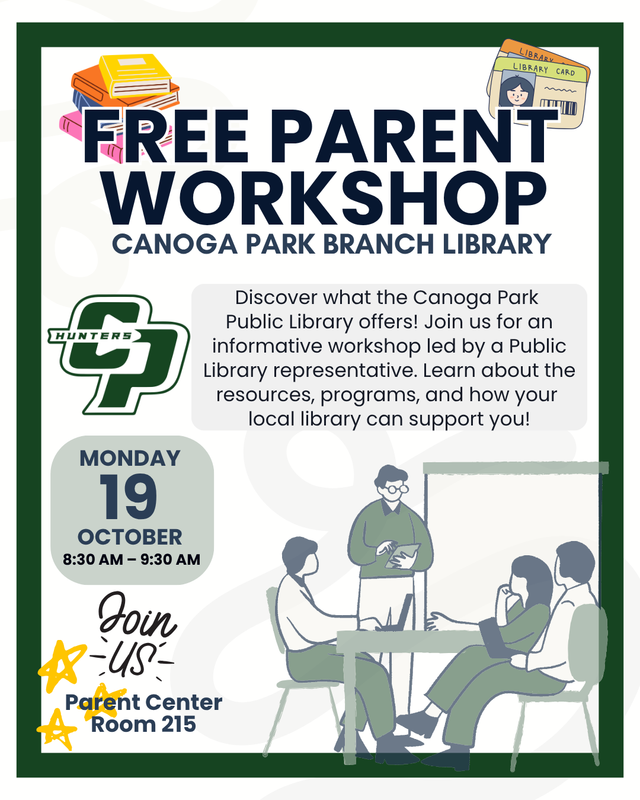 Canoga Park Library Free Parent Workshop on Monday October 19th