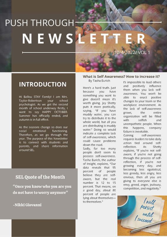 Push Through News letter Vol 1