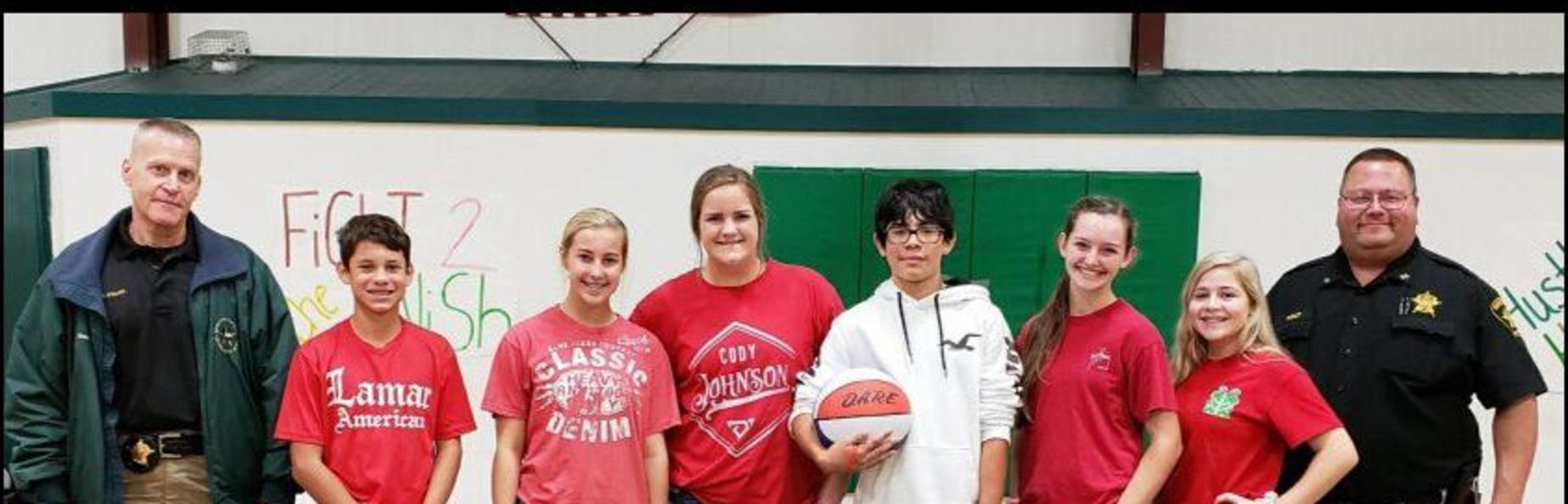Students with Dare Officers