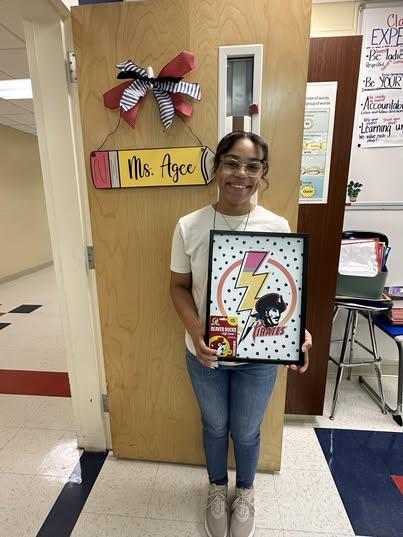 Congratulations to Ms. Agee! She’s our superhero of the month for building positive relationships with parents!