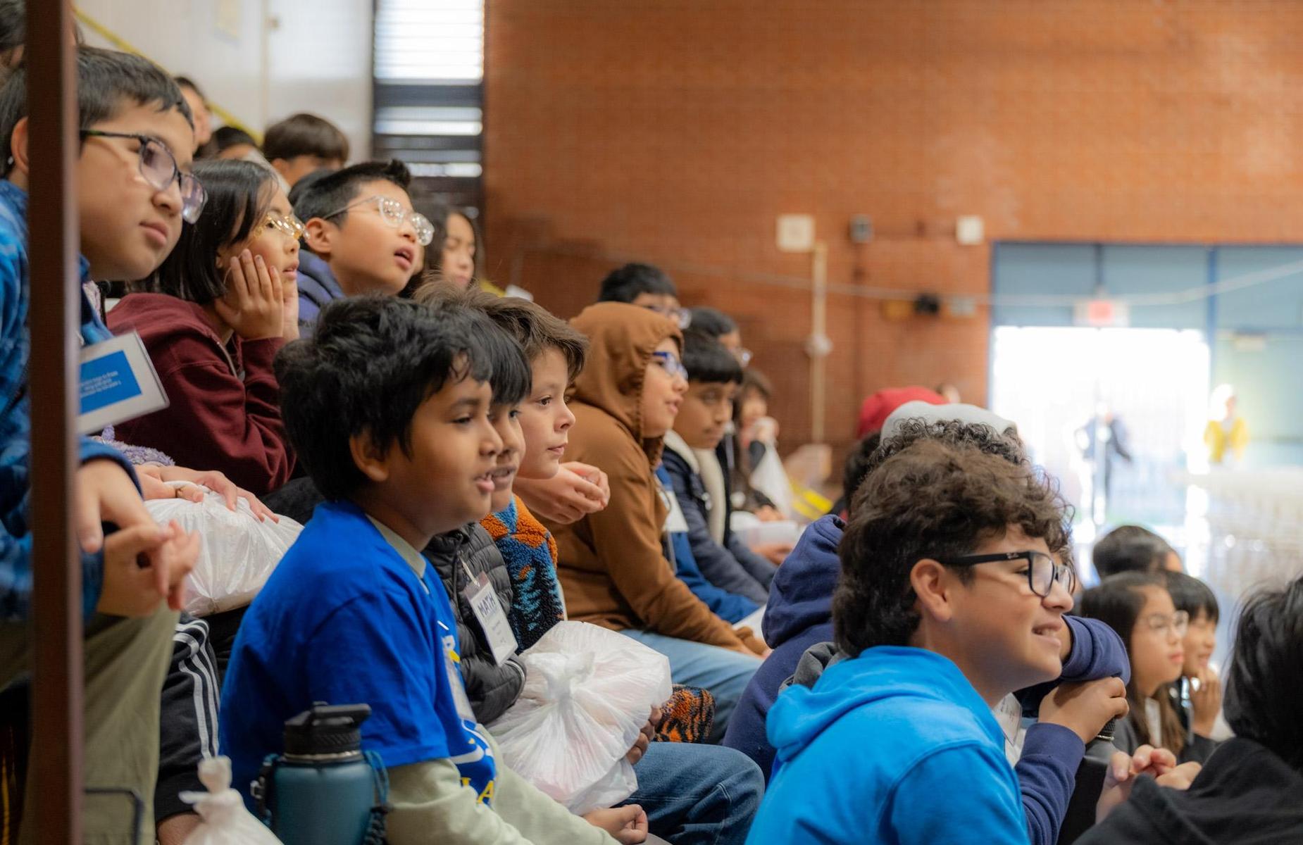 Side View of Students in gym