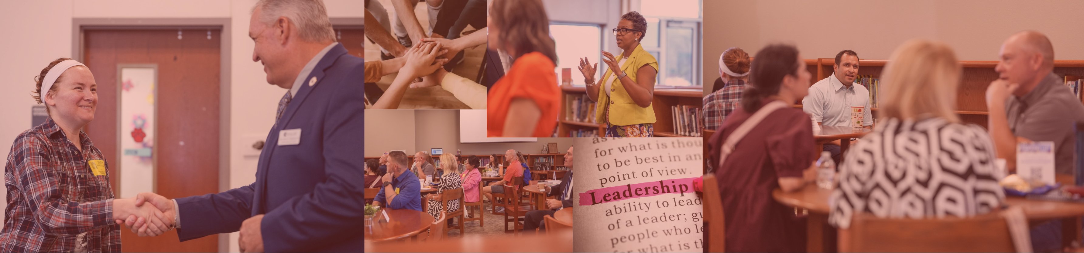 collage of photos from the first meeting of leadership comal