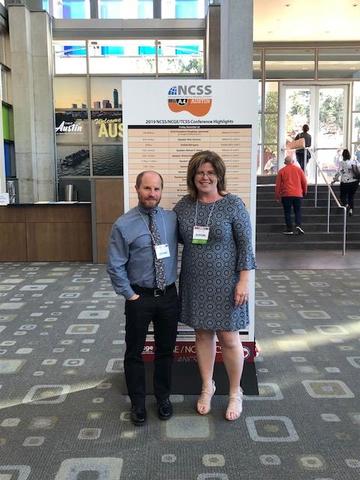 Photo of WHS teachers Kimberly Leegan and Steven Cohn attending a national conference in Austin, Texas.
