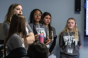 Students in the Gun Violence group talk