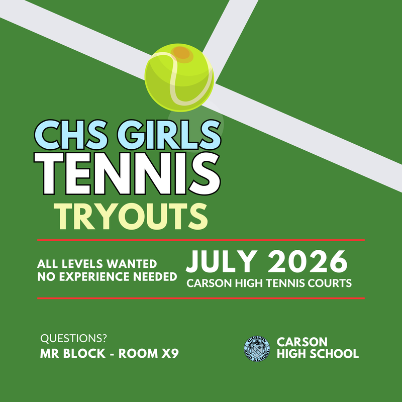 CHS Girls Tennis Tryouts July 2026
